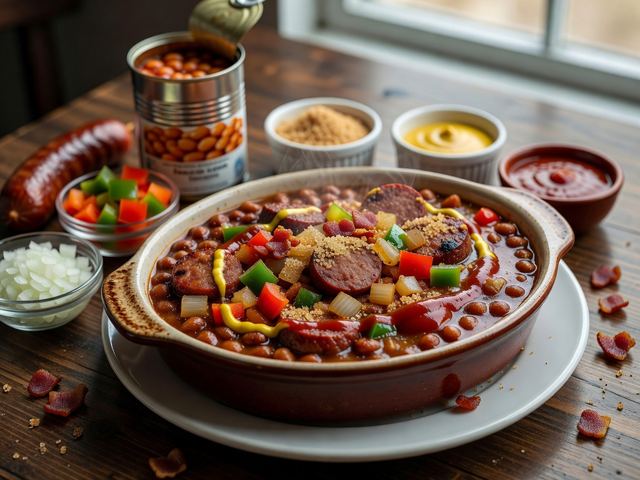 Baked Beans and Sausage Casserole