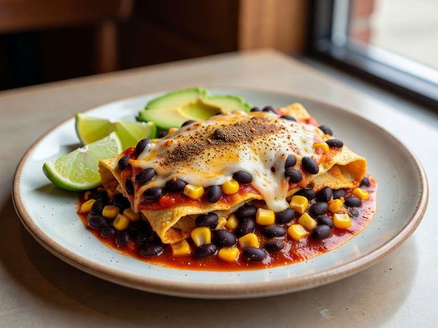 Black Bean and Corn Enchilada Casserole