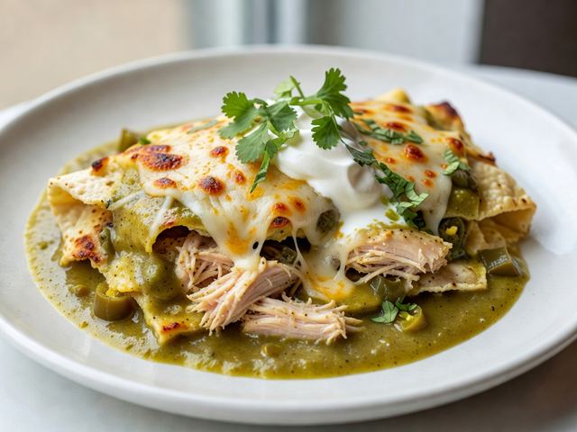 Green Chile Chicken Enchilada Casserole