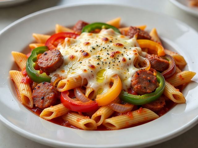 Sausage and Pepper Pasta Bake