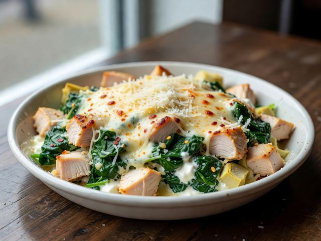 Spinach Artichoke Chicken Casserole