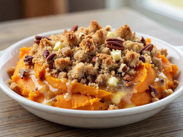 Sweet Potato Casserole with Pecan Streusel