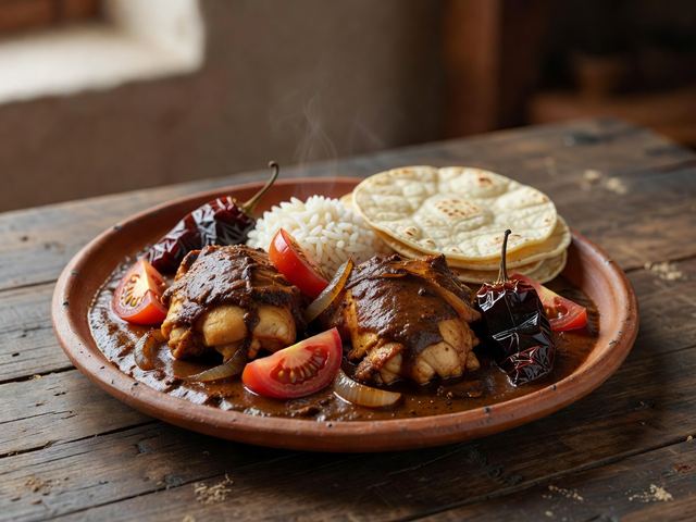Weeknight Mole Chicken with Rice and Warm Tortillas