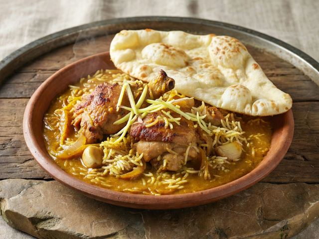 Saffron Chicken Qorma with Skillet Naan