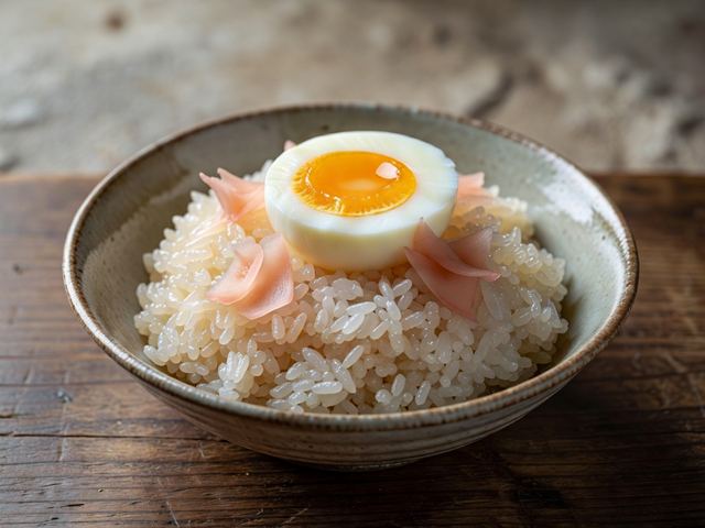 Warm Vinegar-Rice Bowls with Soft Egg and Pickled Ginger