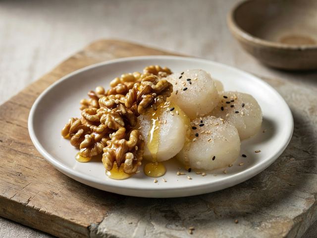 Honey Walnuts and Warm Sweet Rice Cakes