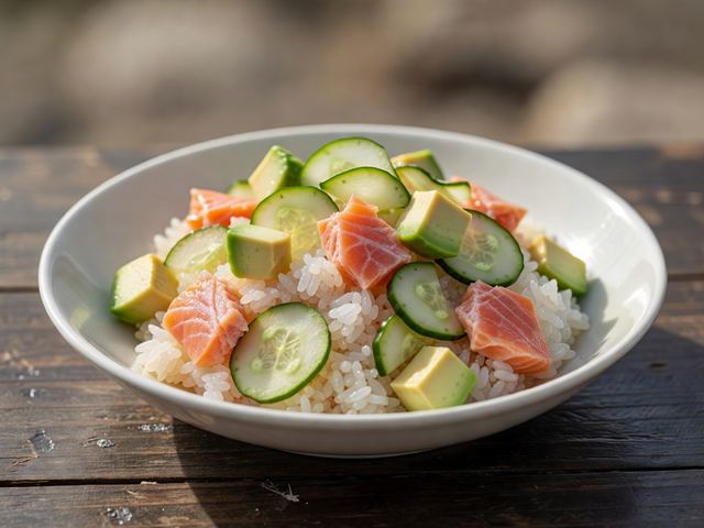 Chirashi-Style Bowls with Cucumber, Avocado, and Quick-Vinegar Rice