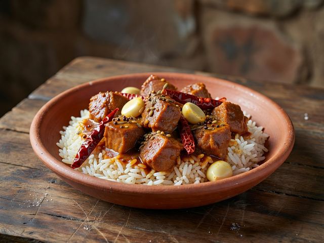 Weeknight Pork Vindaloo with Plain Rice