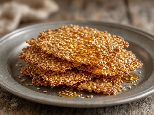 Toasted Benne-Sesame Wafers with Honey