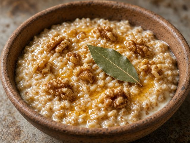 Honey Spelt Porridge with Toasted Walnuts