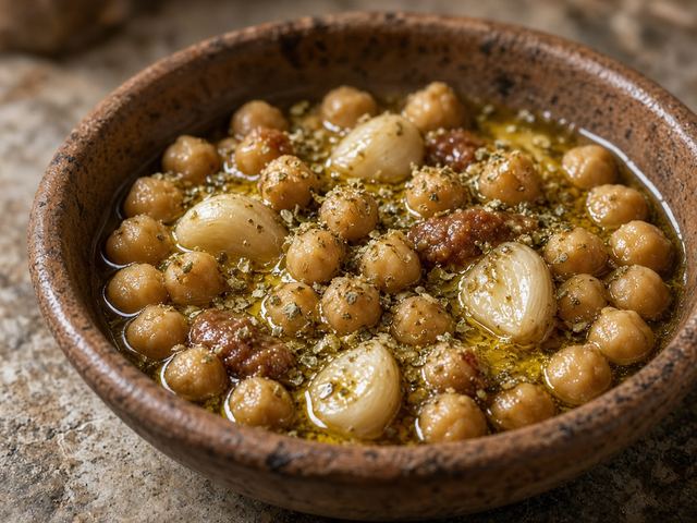 Garlicky Chickpea and Olive Oil Bowl with Herbs