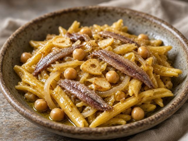 Garlicky Broken Pasta with Olive Oil and Anchovy