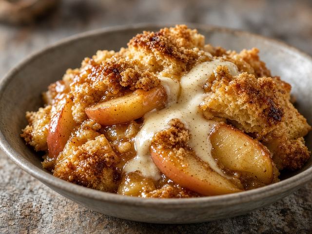 Skillet Apple Brown Betty with Cream