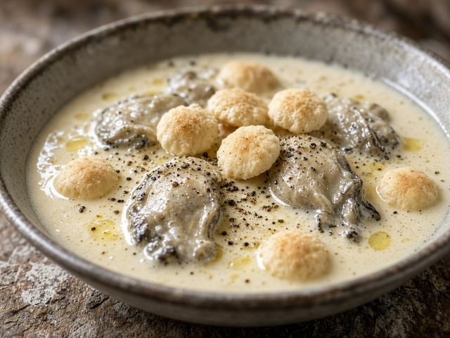 Creamy Oyster Stew with Oyster Crackers
