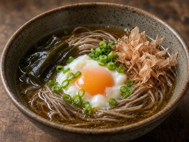 Morning Soba with Soft Egg and Scallion