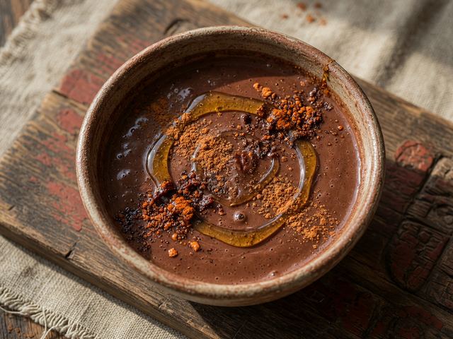 Bitter Spiced Hot Chocolate with a Touch of Honey