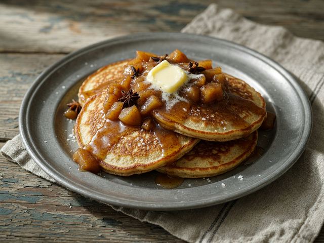 Buttermilk Pancakes with Spiced Apple Compote