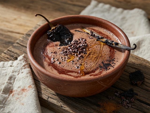 Frothy Hot Chocolate with Chile and a Touch of Honey