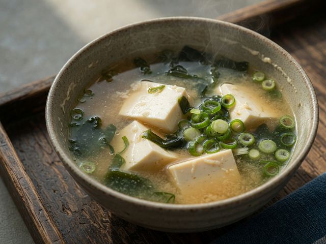 Miso Soup with Silken Tofu and Scallion