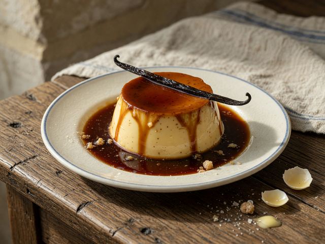 Vanilla Crème Caramel with Dark Caramel Sauce