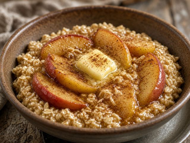 Skillet Fried Apples with Cider Oatmeal