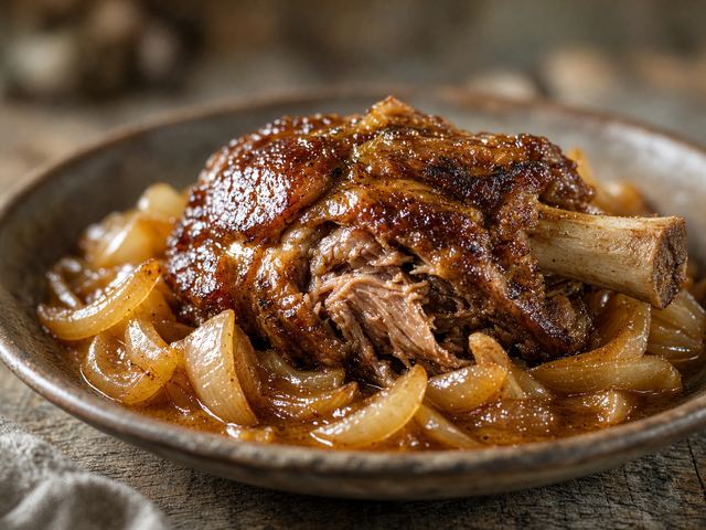 Cider-Braised Pork Shoulder with Onions