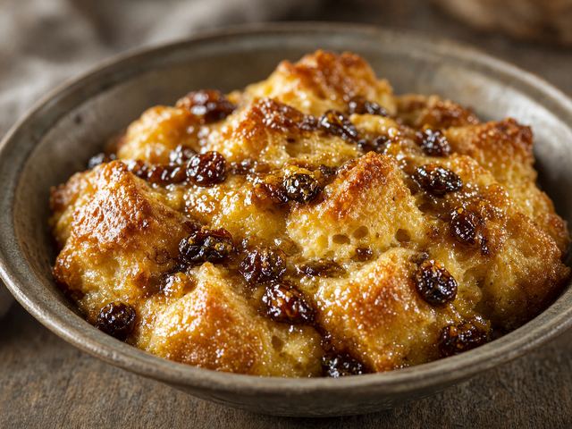 Warm Molasses Bread Pudding