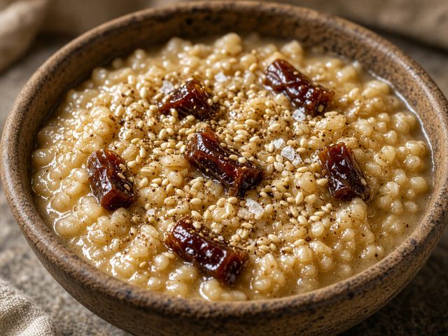 Date-Sweetened Barley Porridge with Sesame