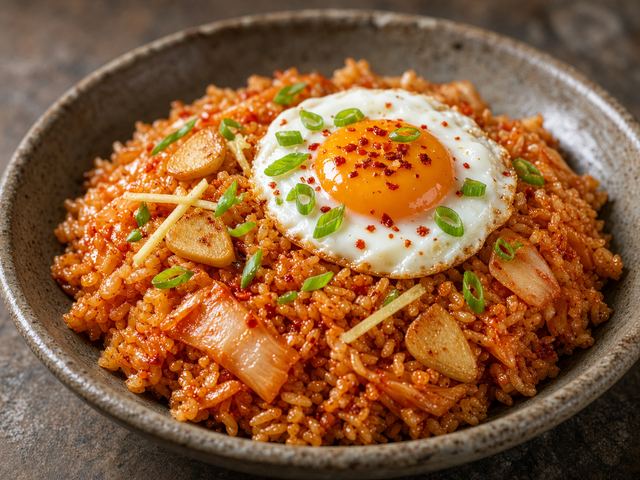 Quick Kimchi Fried Rice with Soft Egg