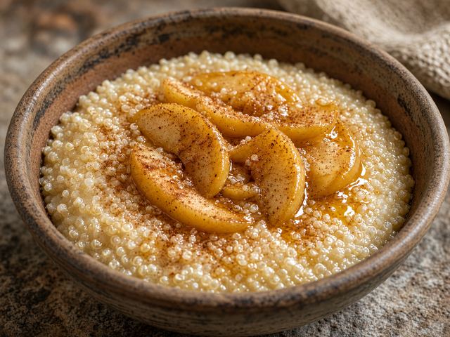 Cinnamon Quinoa Porridge with Honeyed Apple