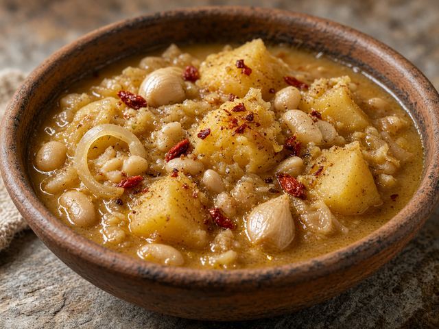 Hearty Chuño-Style Potato and White Bean Stew