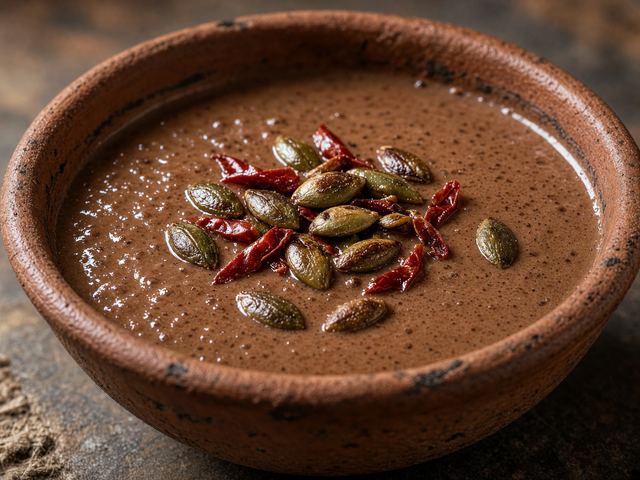 Warm Chile-Cacao Atole with Toasted Pepitas