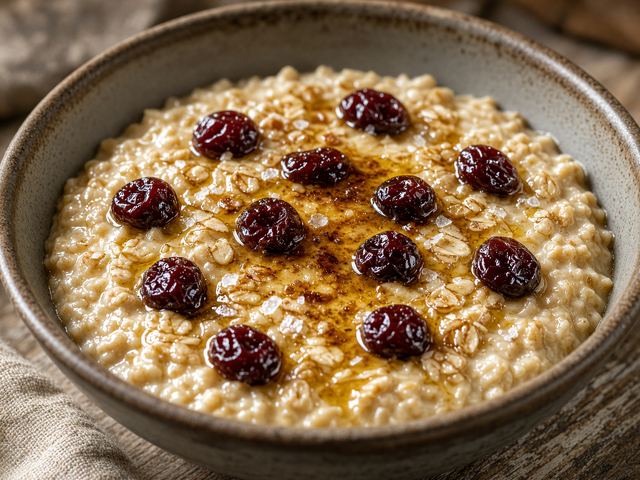 Toasted Oat Porridge with Dried Cherries and Browned Butter