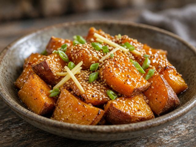 Honey-Ginger Sweet Potatoes with Toasted Sesame