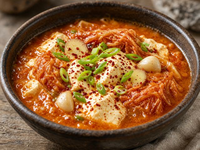 Soft Tofu Stew with Aged Kimchi