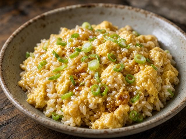 Scallion Egg Rice with Soy Butter