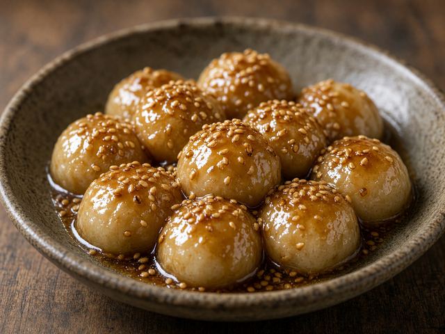 Warm Mitashi-Style Sweet Soy Dumplings