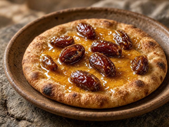 Warm Emmer Flatbread with Honey and Dates