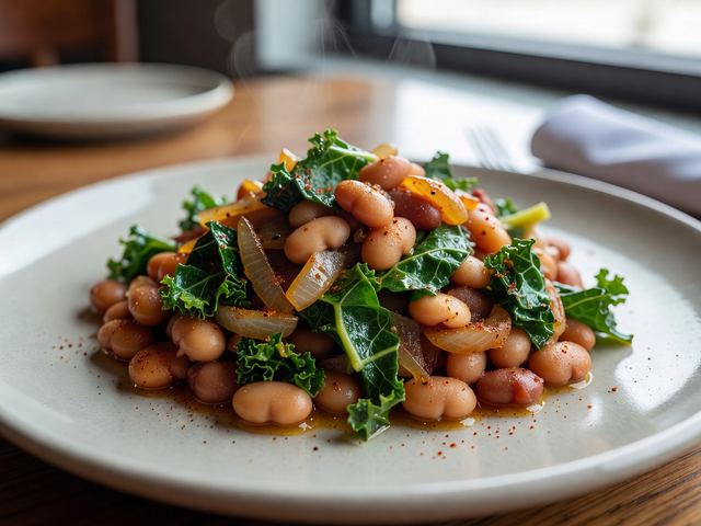 Dutch-Oven Style Beans & Salted Greens