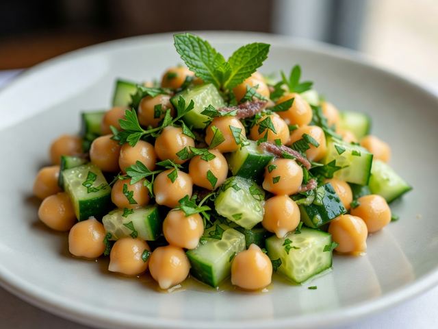 Chickpea & Herb Salad with Anchovy Vinaigrette