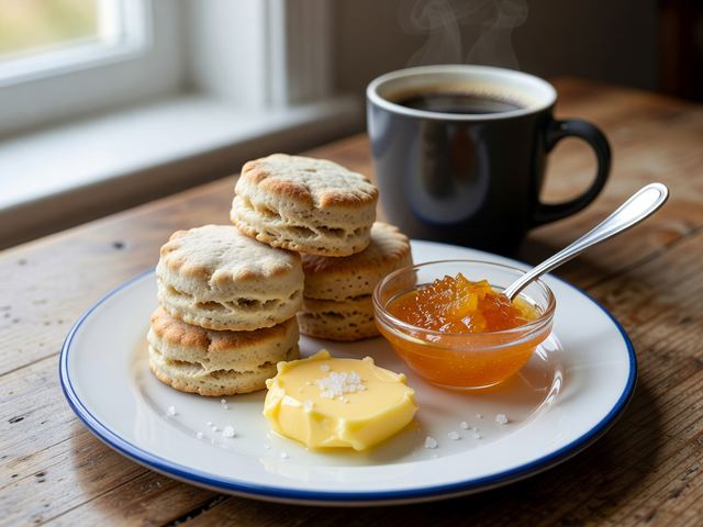 Ship's Biscuit Breakfast with Salted Butter & Jam