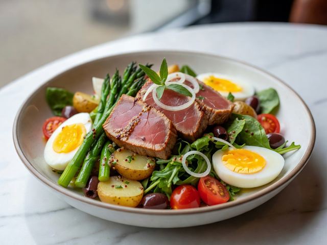 Seared Ahi Tuna Niçoise Bowl with Tarragon Vinaigrette