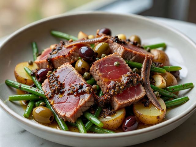 Seared Ahi Tuna Niçoise Bowl with Olive Tapenade Vinaigrette