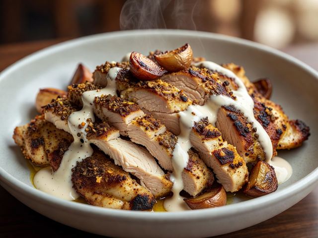 Cumin-Spiced Chicken Shawarma Bowl with Tahini Sauce