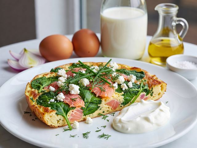 Smoked Salmon & Herb Frittata with Brand Name Greek Yogurt