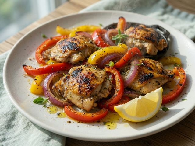 Skillet Lemon-Herb Chicken & Peppers