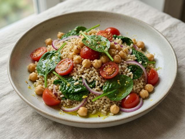 One-Pot Chickpea & Spinach Rice Bowl