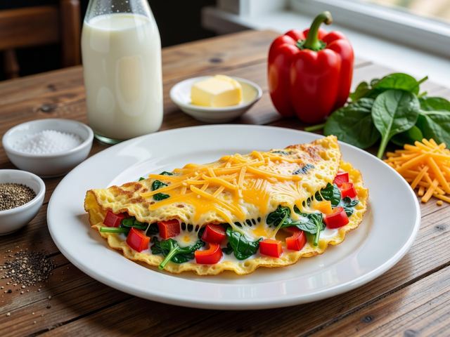 Omelette with Cheese and Veggies