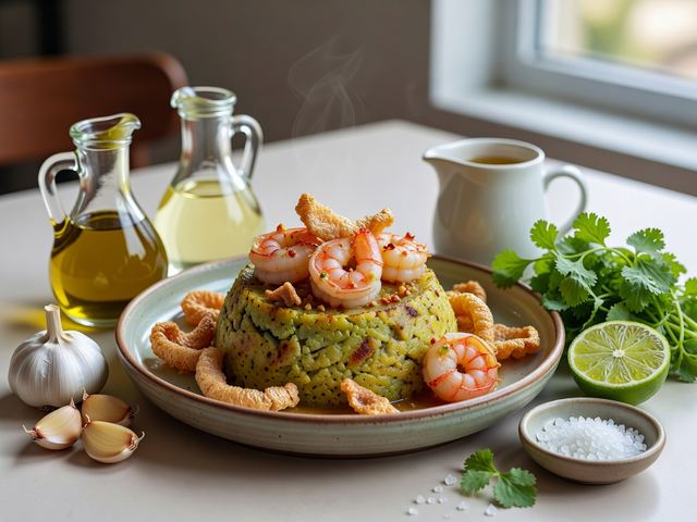 Mofongo with Garlic Shrimp