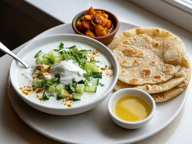 Raita and Paratha Breakfast